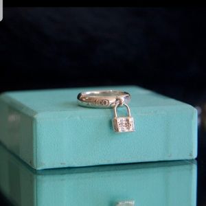 SOLD💎 Tiffany and Co "dangling padlock ring"